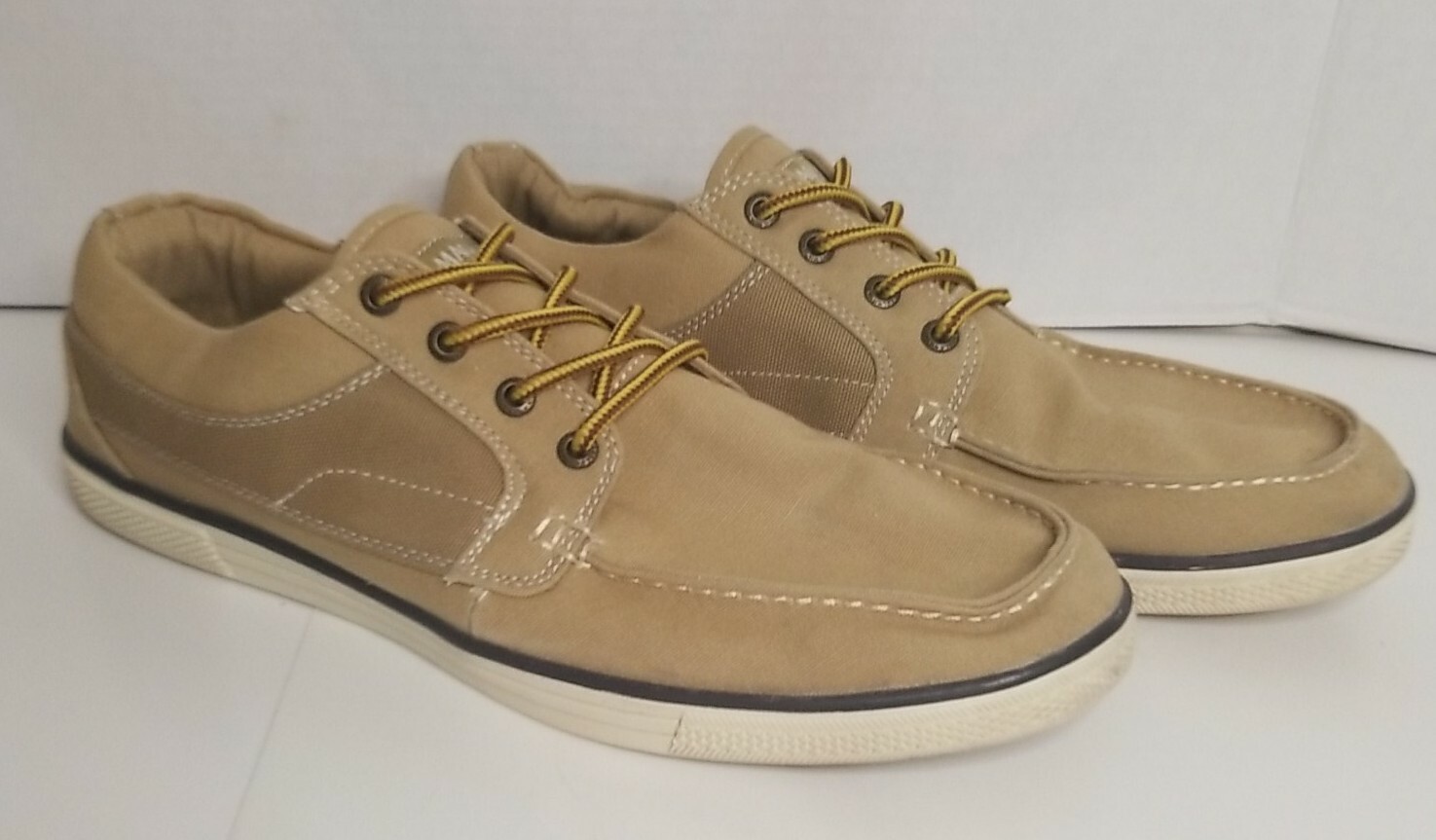Magellan Outdoors Tan Canvas Boat Shoes 